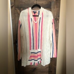Textured knit hooded tunic by Studio Park